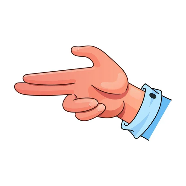 Finger Gun Hand Gesture Cartoon Style Vector Illustration Isolated White — Stock Vector