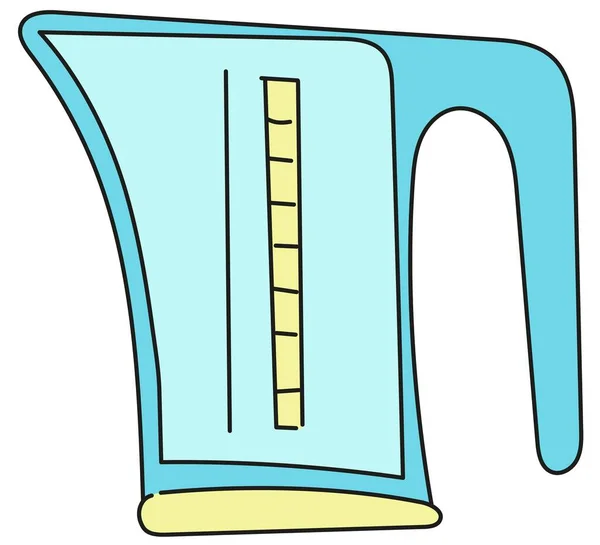 蓝色测量壶 厨房的工具 在白色背景上孤立的向量图 — 图库矢量图片