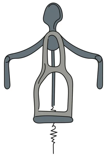 Weinkorkenzieher Vektor Illustration Isoliert Auf Weißem Hintergrund — Stockvektor