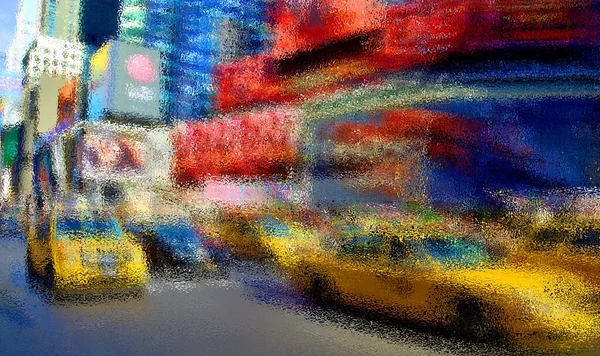 Psychedelický New York City Pozadí Barvami Vzor Lesklý Lesklý Povrch — Stock fotografie