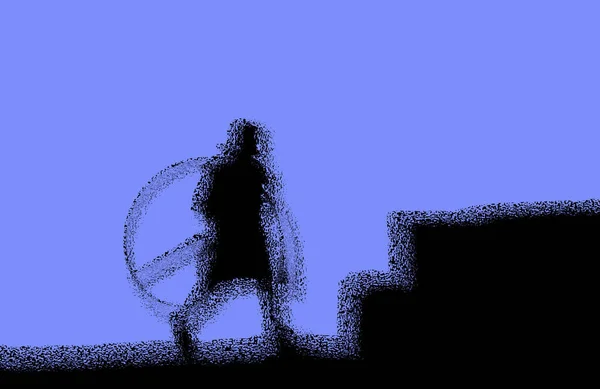 Абстрактный Красочный Размытый Фон Идущего Человека — стоковое фото