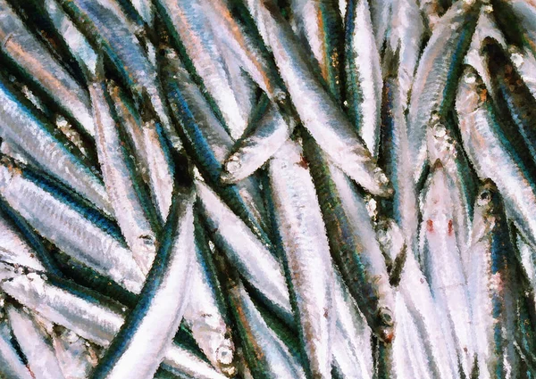 Psikedelik Balıklar Parlak Yüzeydeki Renk Desenli Parlak Camlı Arka Planda — Stok fotoğraf