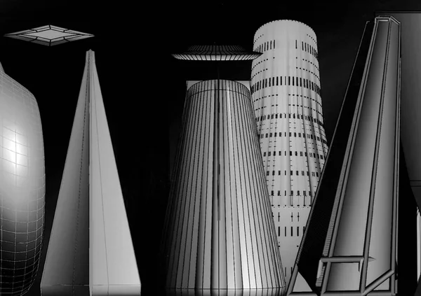 Black White Photo Modern Architecture — Stock Photo, Image