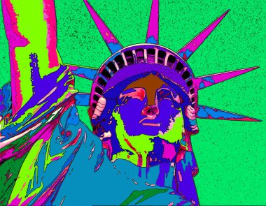 Özgürlük Heykeli. New York Amerika. Pop sanat