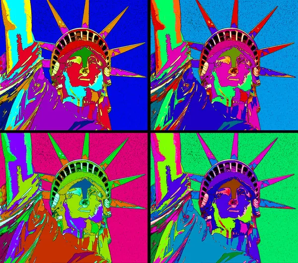 Статуя Свободы Нью Йорк Америка Поп Арт — стоковое фото