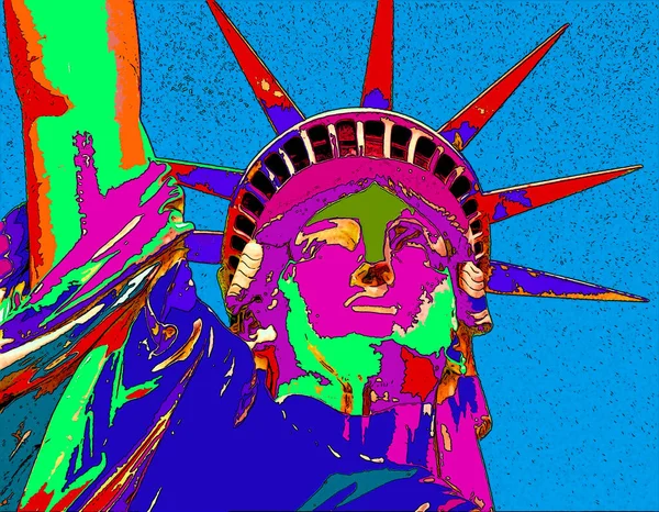 Szabadságszobor New York Amerika Pop Art — Stock Fotó