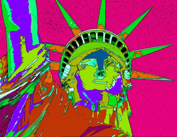 Άγαλμα Της Ελευθερίας Νέα Υόρκη Αμερική Ποπ Αρτ — Φωτογραφία Αρχείου