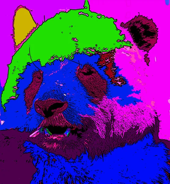 Ícone Urso Arte Pop Pontos Coloridos — Fotografia de Stock