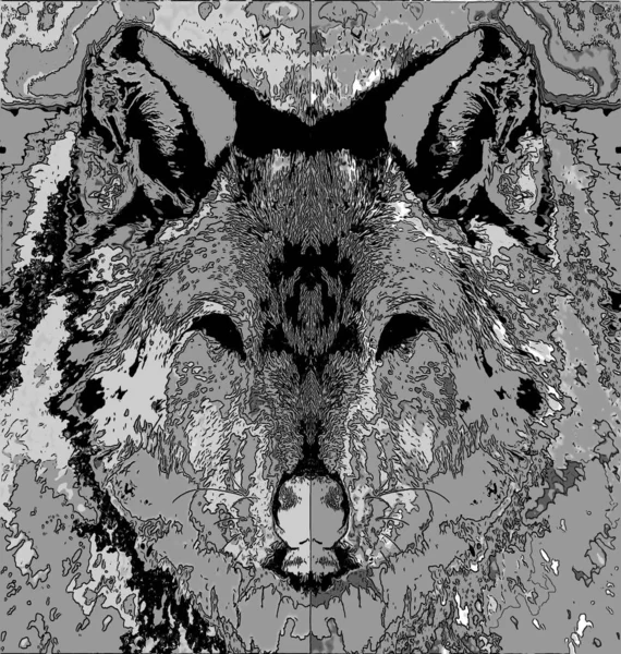 Wolf Sinal Ilustração Pop Art Ícone Fundo Com Manchas Cor — Fotografia de Stock