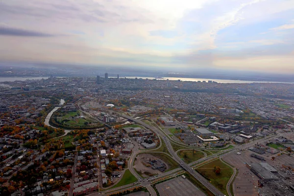 Quebec City Quebec Canada 2021 Пташині Очі Вертольота Міста Квебек — стокове фото