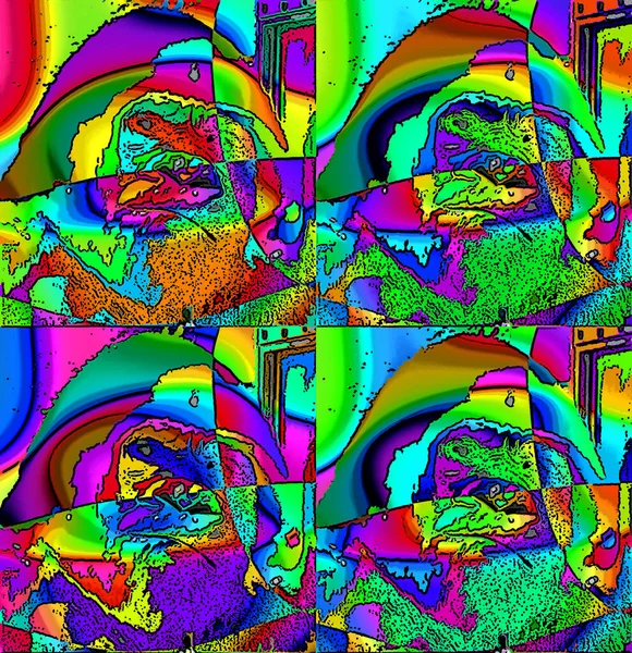 Albínó Gorilla Jel Illusztráció Pop Art Háttér Ikon Színes Foltok — Stock Fotó