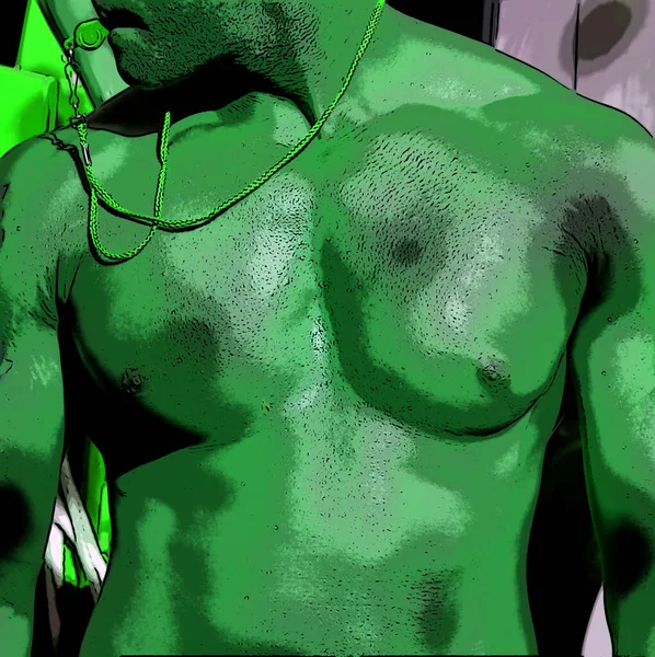 Man Body Torso Sign Illustration Pop Art Background Icon Gay — Stock Photo, Image