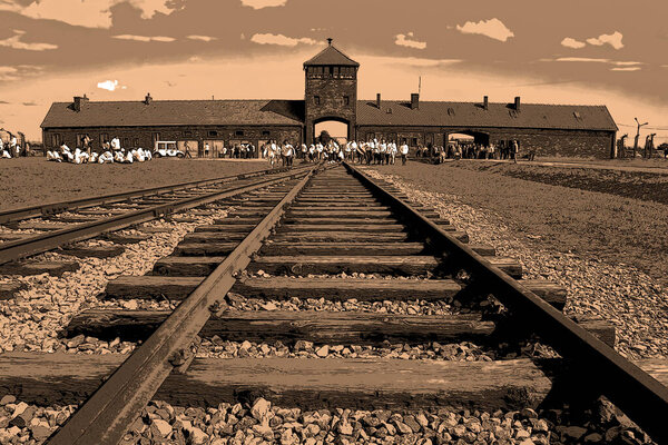 AUSCHWITZ BIRKENAU POLAND - 09 17: Auschwitz I concentration camp barracks was a network of German Nazi concentration camps and extermination camps built and operated by the Third Reich in Poland.