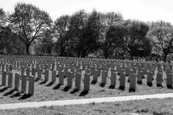 Montreal Quebec Canada 2021 Tombe Dei Soldati Canadesi Nel Cimitero — Foto Stock