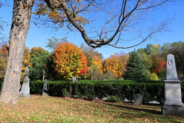Montreal Canada 2021年10月19日 秋天阳光灿烂的一天 圣母院内的纪念碑 是加拿大最大的墓地 北美第三大墓地 — 图库照片