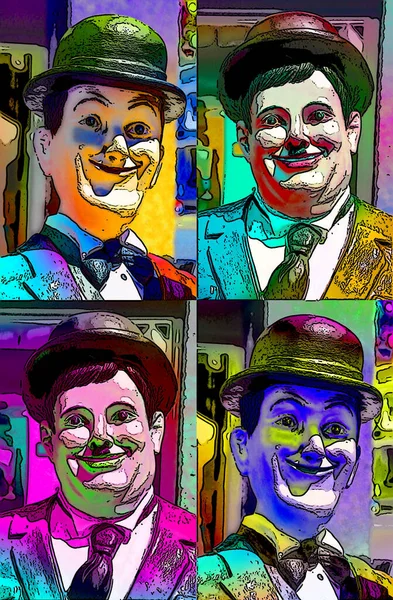 Stan Laurel Oliver Hardy Comic Actors Sign Illustration Pop Art — 图库照片