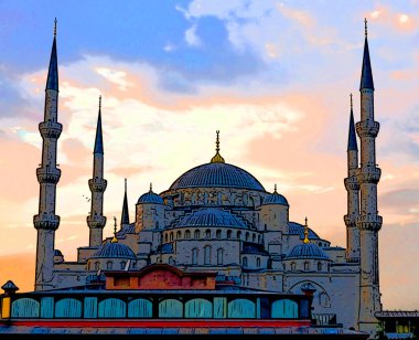 Mavi cami simgesi renk lekeli pop-art arkaplan simgesi