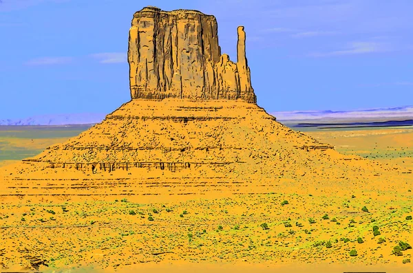 Monument Valley Található Arizona Utah Állam Vonal Jel Illusztráció Pop — Stock Fotó