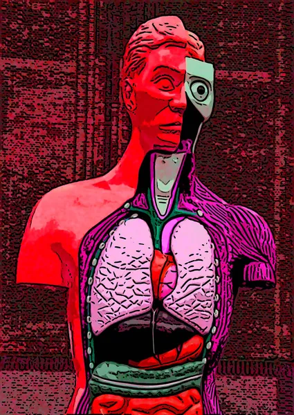 ロンドン イギリス 2012年06月02日 人間の体の中に 鮮やかなカラースポットを持つポップアートの背景アイコンのイラスト — ストック写真