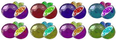 Tutku işareti illüstrasyon renk lekeli pop-art arkaplan simgesi