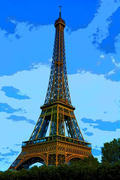 Pop Art Πύργος Του Άιφελ Από Σίδηρο Στυλ Art Nouveau — Φωτογραφία Αρχείου