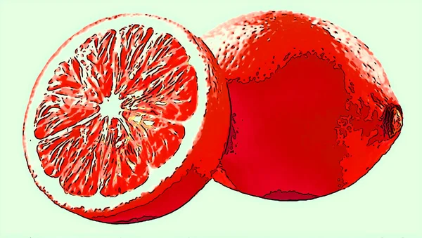 Citron Tecken Illustration Pop Art Bakgrund Ikon Med Färg Fläckar — Stockfoto