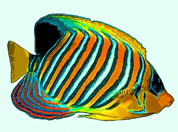 Ангела Риба Опис Фонового Ікону Поп Арту Кольорами — стокове фото