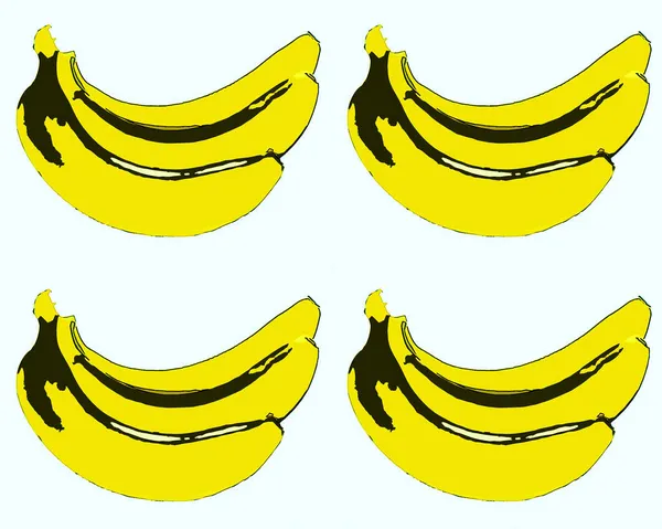 Banane Segno Illustrazione Pop Art Sfondo Icona Con Macchie Colore — Foto Stock