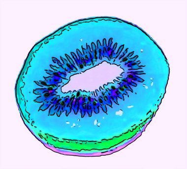 Kivi renk lekeli pop-art arkaplan simgesi imzaladı