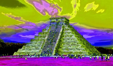 CHICHEN ITZA MEXICO - 11 12 2003: Chichen Itza Mexico Maya halkı tarafından yapılmış büyük bir Kolombiya öncesi şehir.