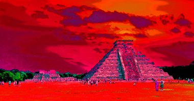 CHICHEN ITZA MEXICO - 11 12 2003: Chichen Itza Mexico Maya halkı tarafından yapılmış büyük bir Kolombiya öncesi şehir.