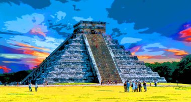 CHICHEN ITZA MEXICO - 11 12 2003: Chichen Itza Mexico Maya halkı tarafından yapılmış büyük bir Kolombiya öncesi şehir.