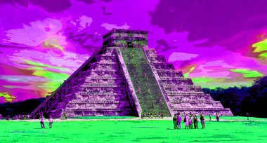 CHICHEN ITZA MEXICO - 11 12 2003: Chichen Itza Mexico Maya halkı tarafından yapılmış büyük bir Kolombiya öncesi şehir.