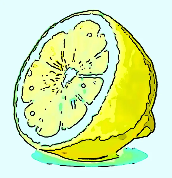 Lemon Znak Ilustracja Pop Art Tło Ikona Kolorowe Plamy — Zdjęcie stockowe