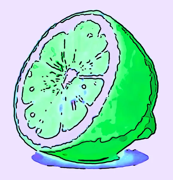 Citron Tecken Illustration Pop Art Bakgrund Ikon Med Färg Fläckar — Stockfoto