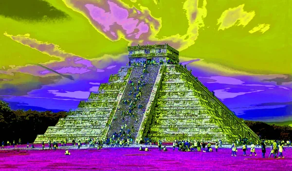 Chichen Itza Mexico 2003 치첸이트사 멕시코 Chichen Itza Mexico 사람들 — 스톡 사진