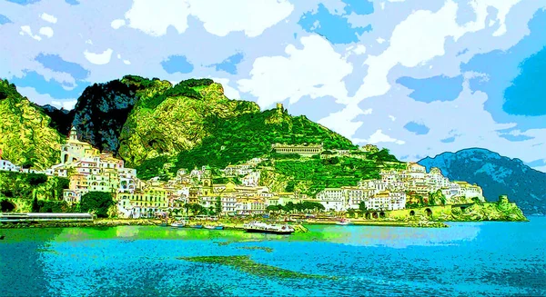 Amalfi Coastイタリア 2003 Amalfi Coastは ティレニア海とサレルノ湾を見下ろす南イタリアの海岸線のストレッチです — ストック写真