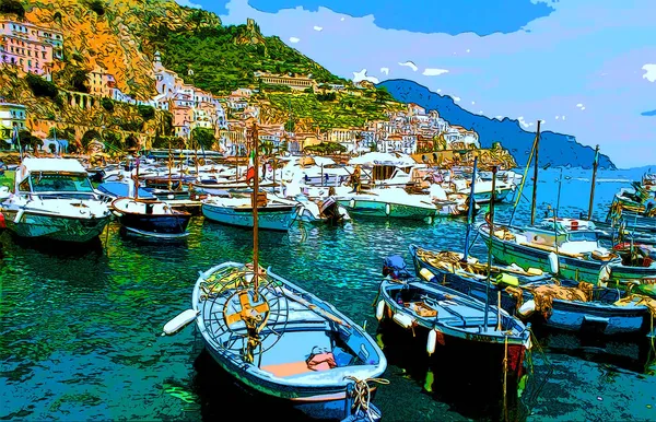 Amalfi Coast Italië 2003 Amalfikust Een Stuk Kust Zuid Italië — Stockfoto