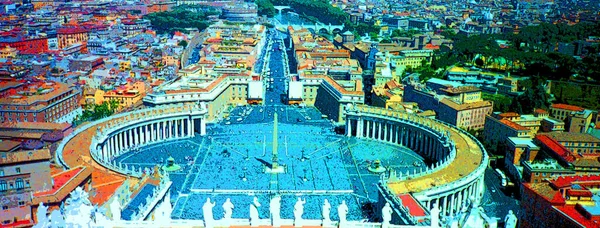 Vatican City Italy 2003 Célèbre Place Saint Pierre Vatican Vue — Photo