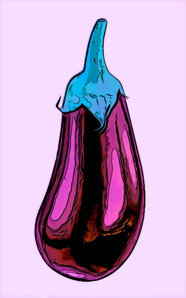 Illustration Panneau Aubergine Icône Fond Pop Art Avec Taches Couleur — Photo