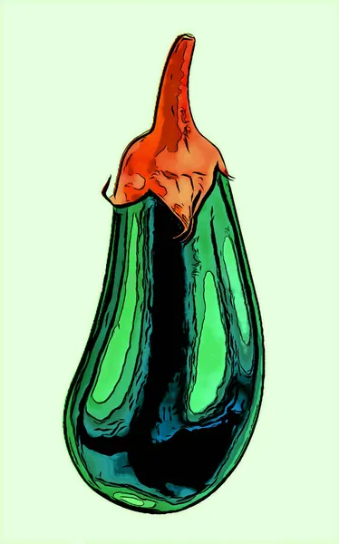 Padlizsán Jel Illusztráció Pop Art Háttér Ikon Színes Foltok — Stock Fotó