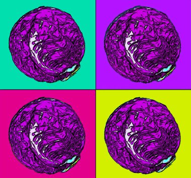 Kabak işareti çizimi canlı renklere sahip pop sanat arkaplan simgesi