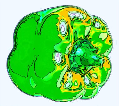 Biber işareti resimleme renk lekeli pop-art arkaplan simgesi