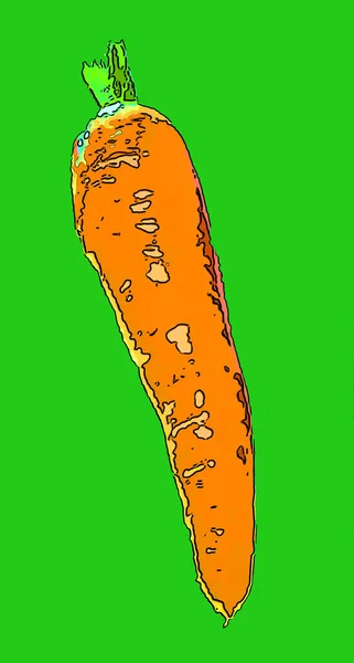 Carota Segno Illustrazione Pop Art Sfondo Icona Con Macchie Colore — Foto Stock