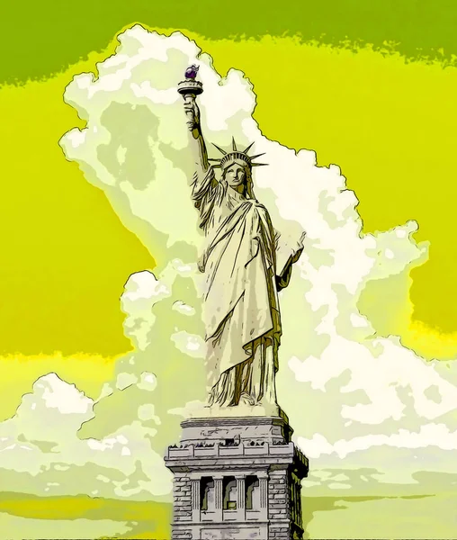 New York Yhdistynyt States 1999 Vapaudenpatsas New York America Merkki — kuvapankkivalokuva