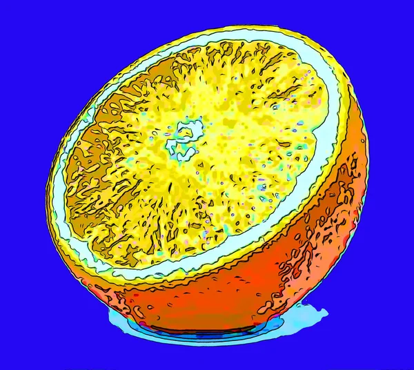 オレンジ柄の看板イラストカラースポット付きポップアートの背景アイコン — ストック写真