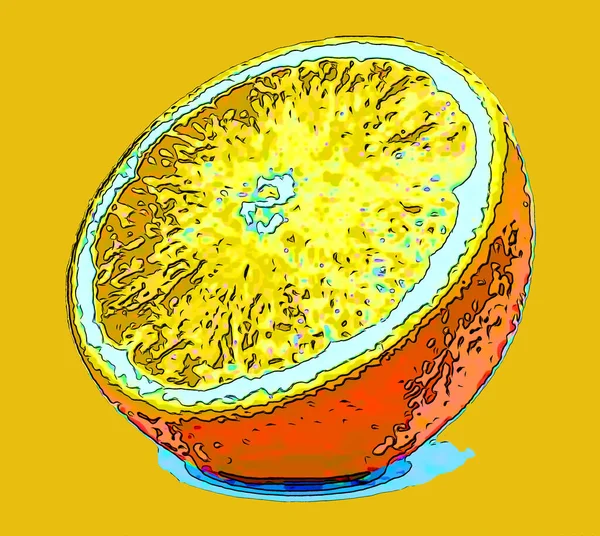 Orange Mönster Tecken Illustration Pop Art Bakgrund Ikon Med Färg — Stockfoto
