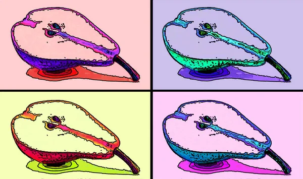 Birnenschild Illustration Pop Art Hintergrund Mit Farbflecken — Stockfoto