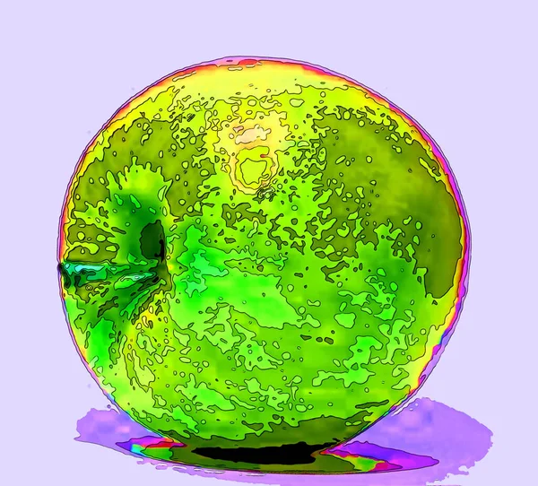 Apple Jel Illusztráció Pop Art Háttér Ikon Színes Foltok — Stock Fotó