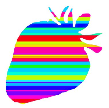 Çilek işareti illüstrasyon renk lekeli pop-art arkaplan simgesi